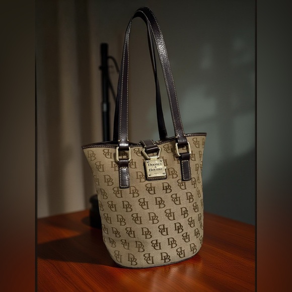 Dooney & Bourke Tan and Brown Tote Bag - Picture 1 of 4